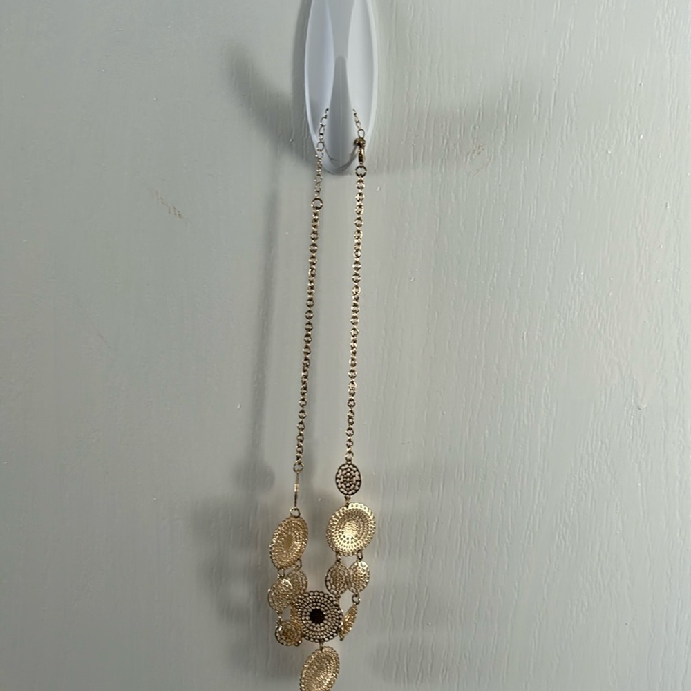 Gold filigree statement necklace